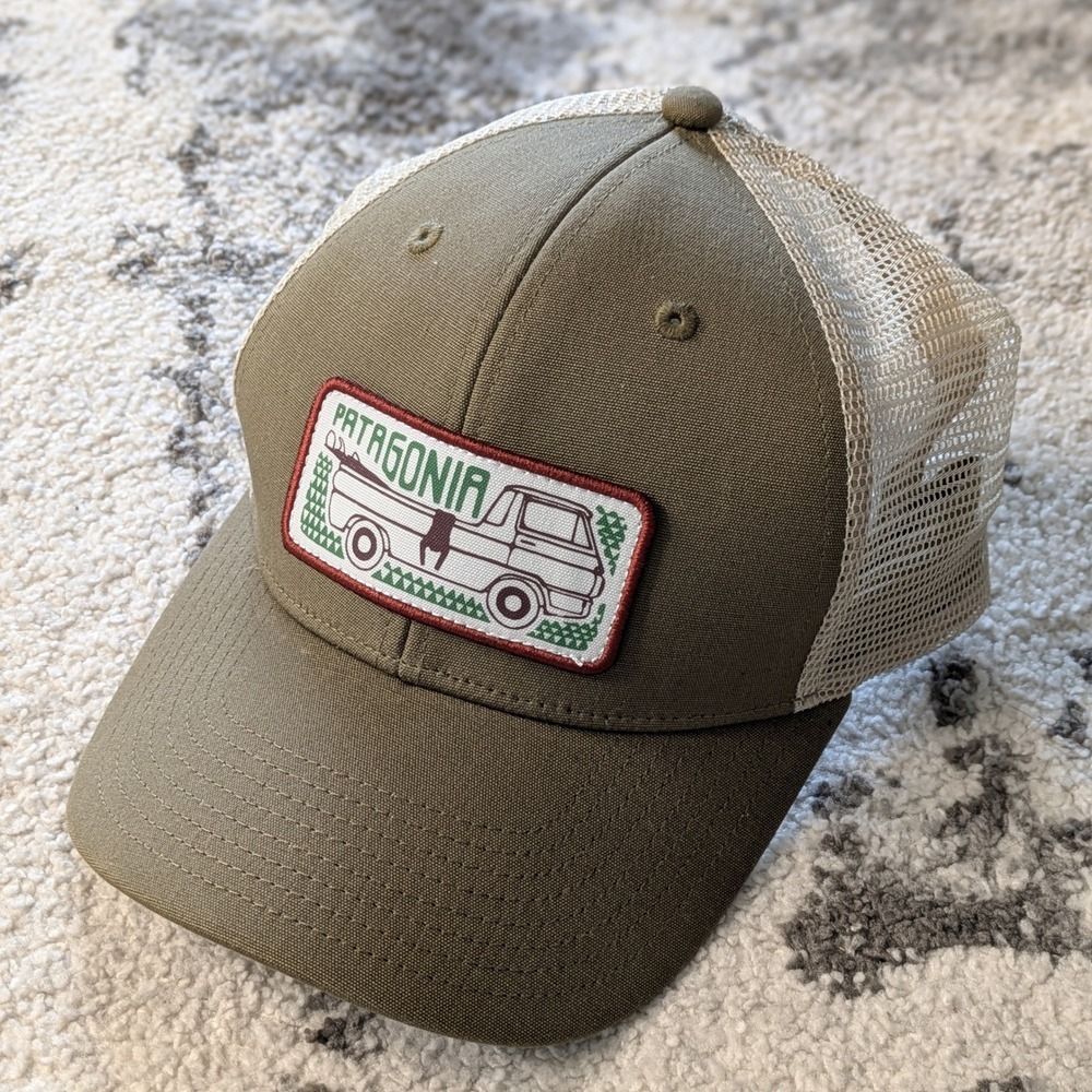 Patagonia Pickup Trucker Hat Tan Mesh Patch Outdoor Adventure Cap All‎ Size